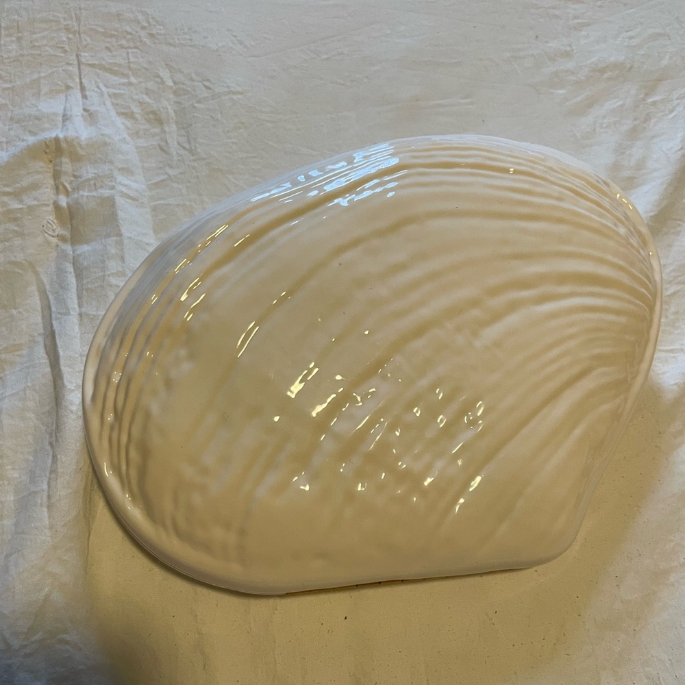 Mango x Simon Miller Cream Ceramic Shell Clutch